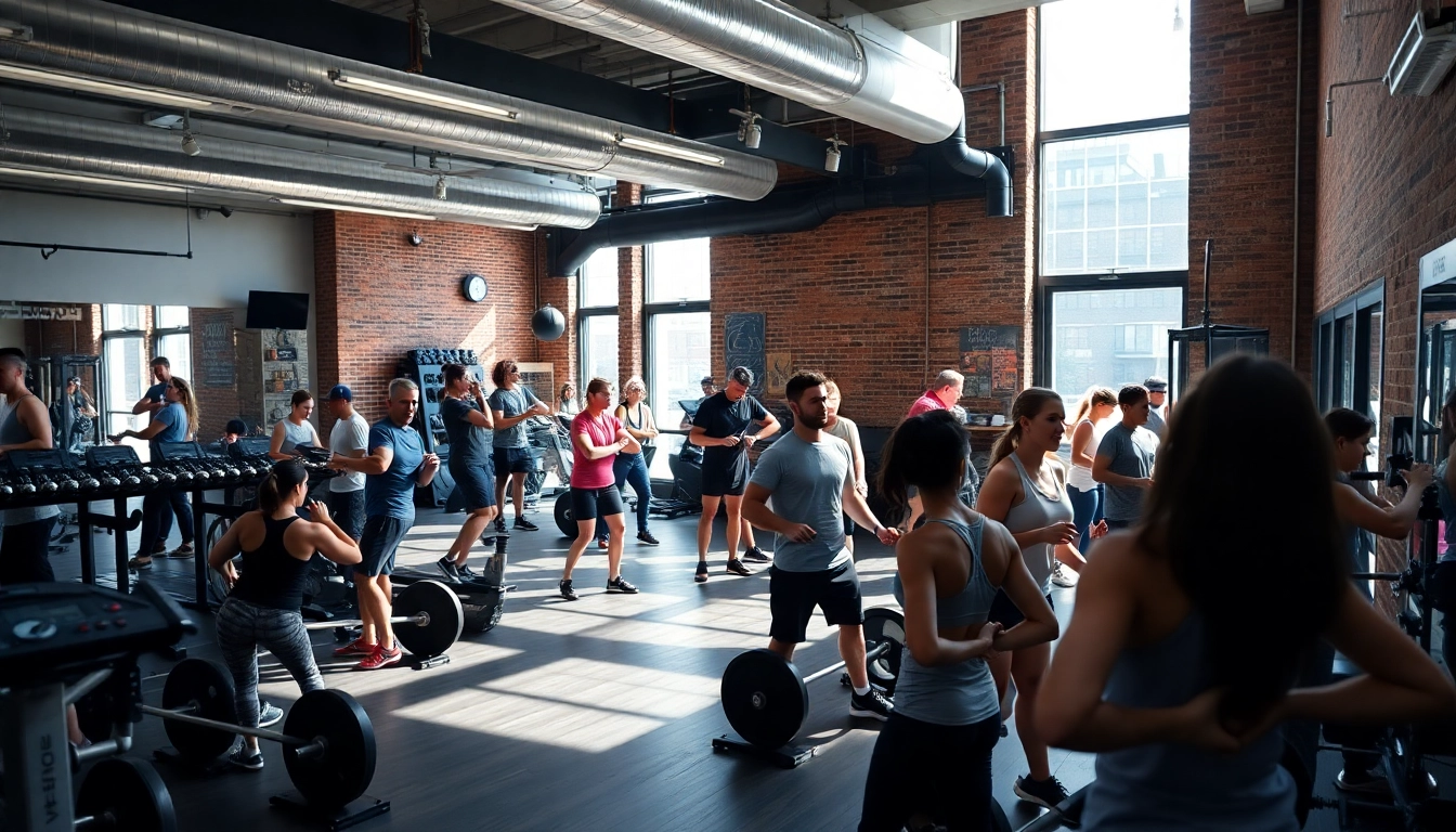 Dynamic training session at Downtown Jersey City Training facility, showcasing group workouts and engaged participants.