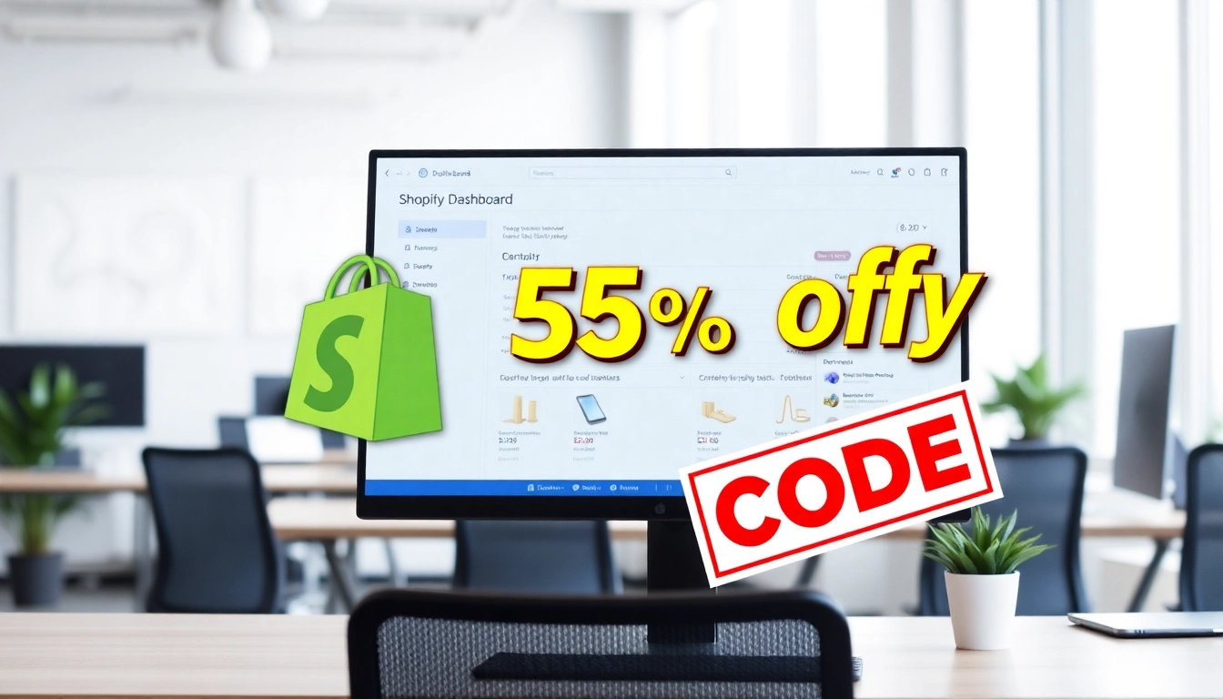 Generate unique shopify bulk discount codes displayed on a computer screen in a vibrant office setting.