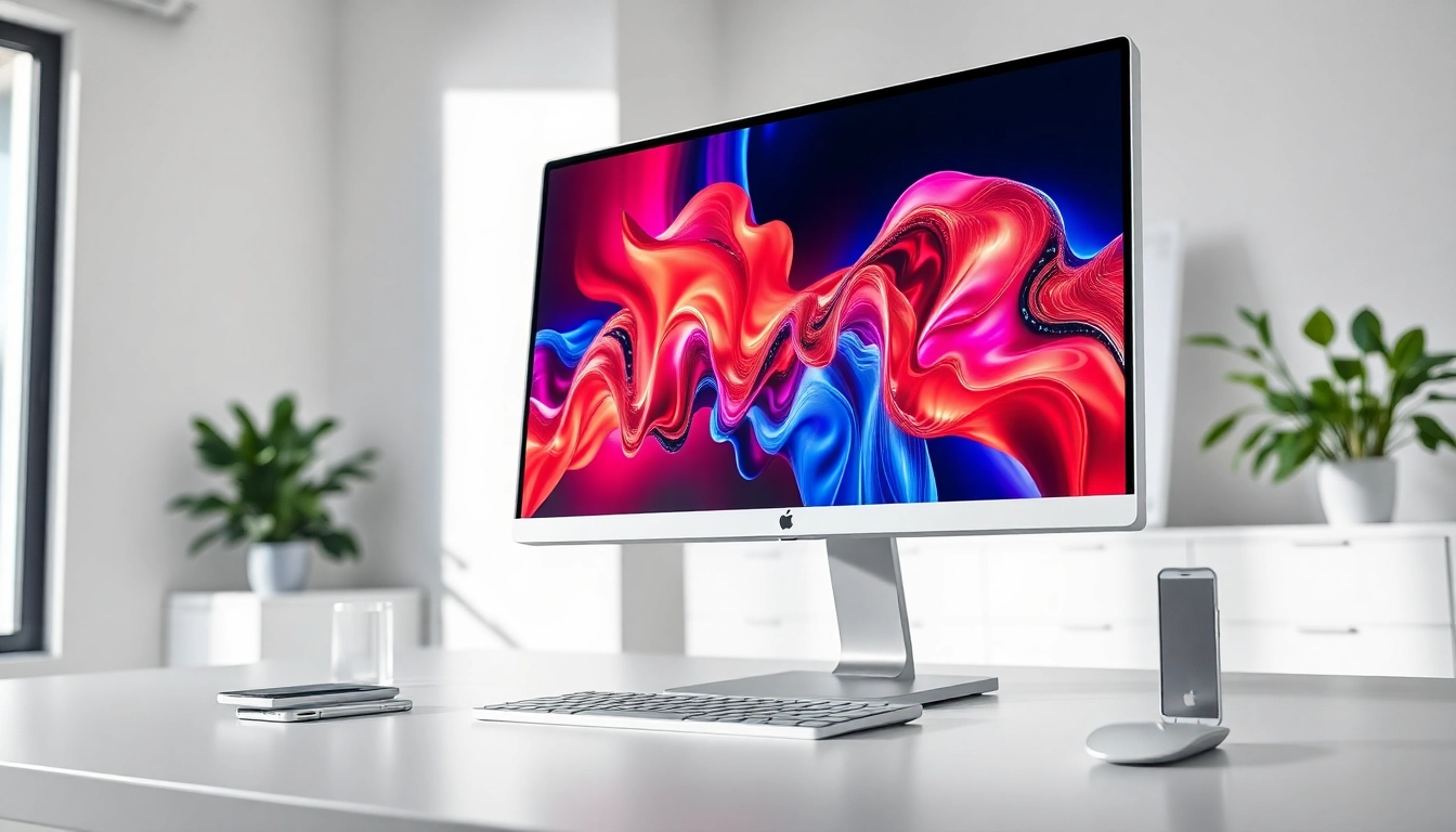 Buy Pro Display XDR in a professional office setting highlighting its vibrant visuals.