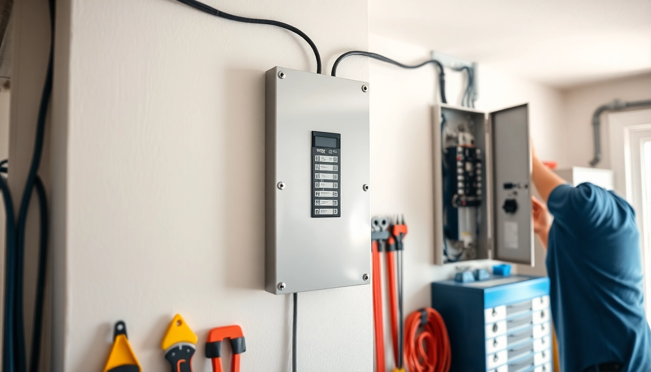 Install new Electrical Panel in a modern home setting with tools and wiring.