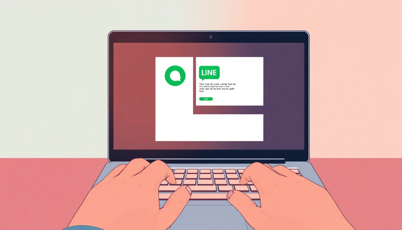 Download the LINE desktop application: engaging laptop view showcasing LINE interface