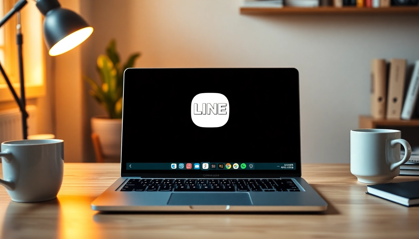 Download the LINE application for desktop usage with a laptop illustrating the interface of line電腦版下載.