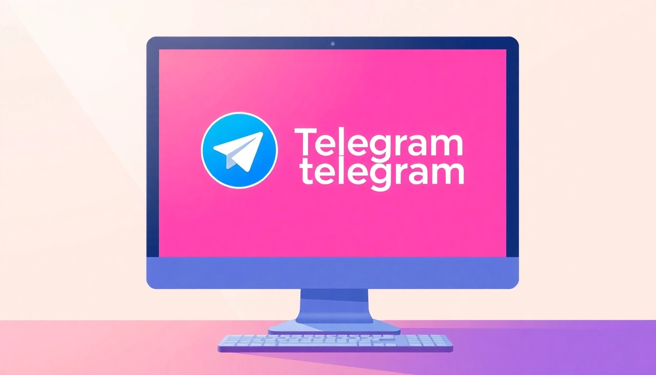 Installing telegram下载电脑版 on a sleek desktop computer with vibrant display and focused user interaction.