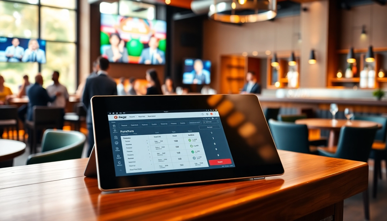 Engage with our POS Membership Software displayed on a tablet in a modern club setting.