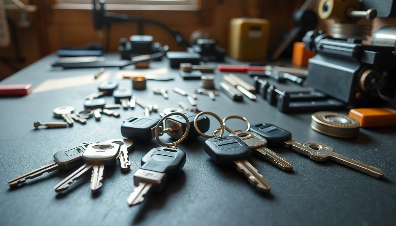 Crafting van keys with professional tools showcasing precision and expertise.