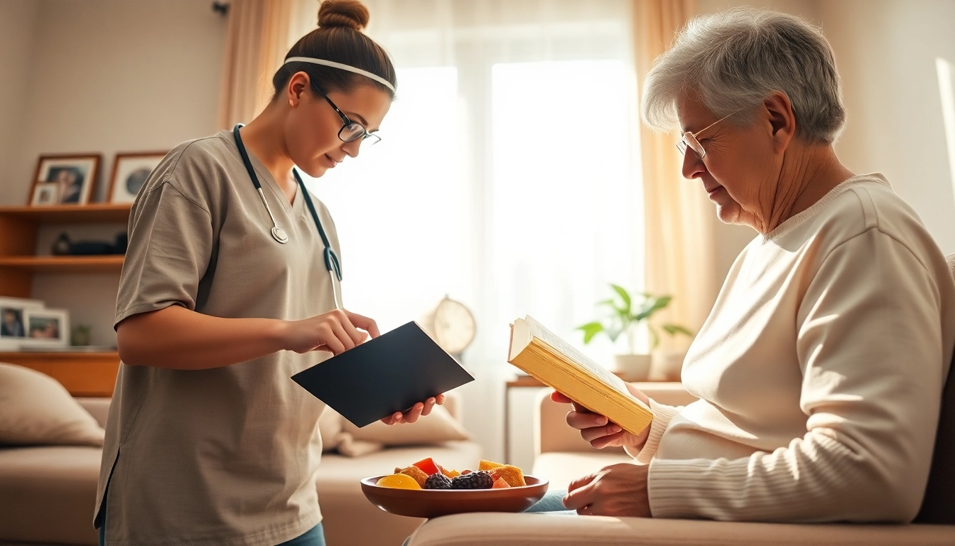 Providing compassionate austin senior home care in a cozy living room setting with caregivers and seniors.