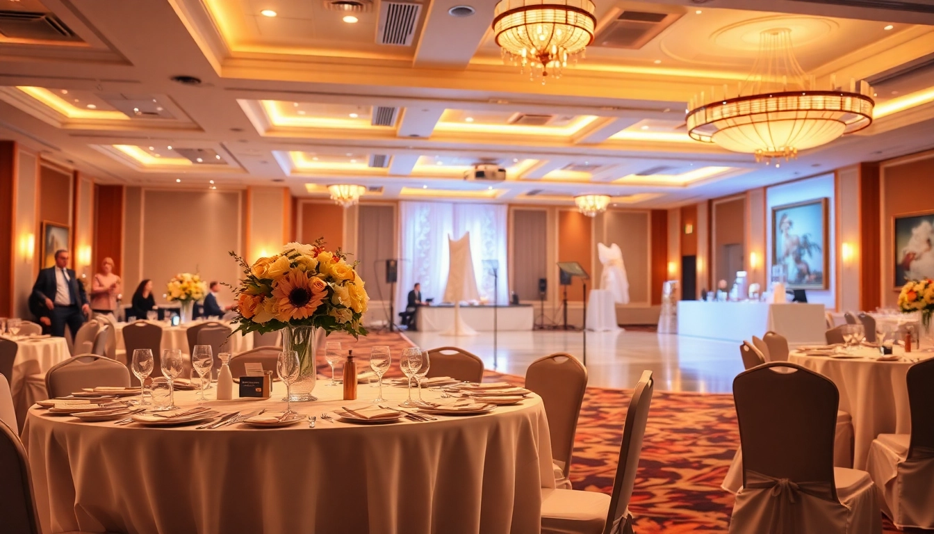 Experience the elegant city venue event center for your special events with stunning ambiance and decorations.