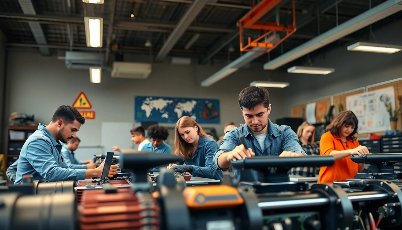 Students receiving training at a trade school Knoxville TN, showcasing hands-on learning in a modern setting.
