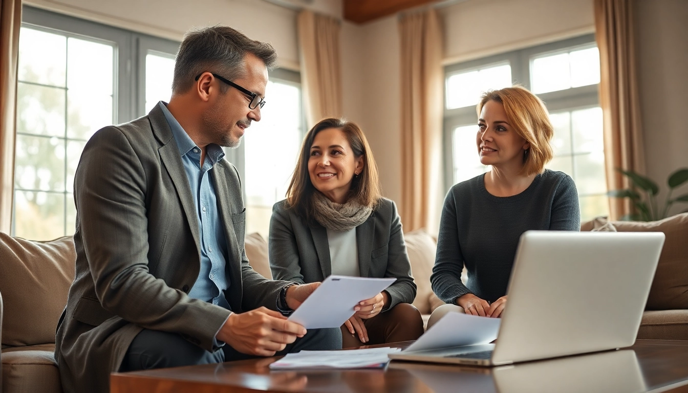Real estate agent assisting direct home buyers with selling their house.