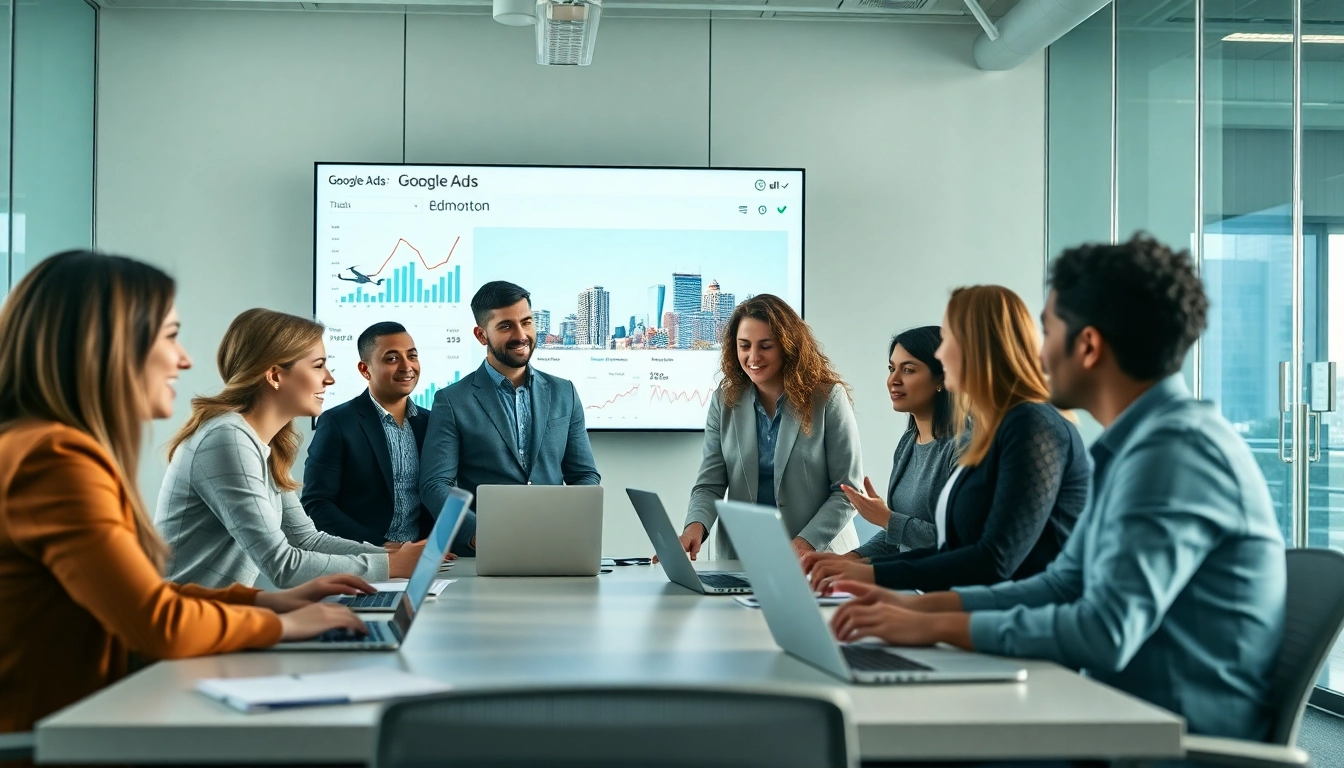 Optimize your Google Ads in Edmonton with a strategic digital marketing team in action.