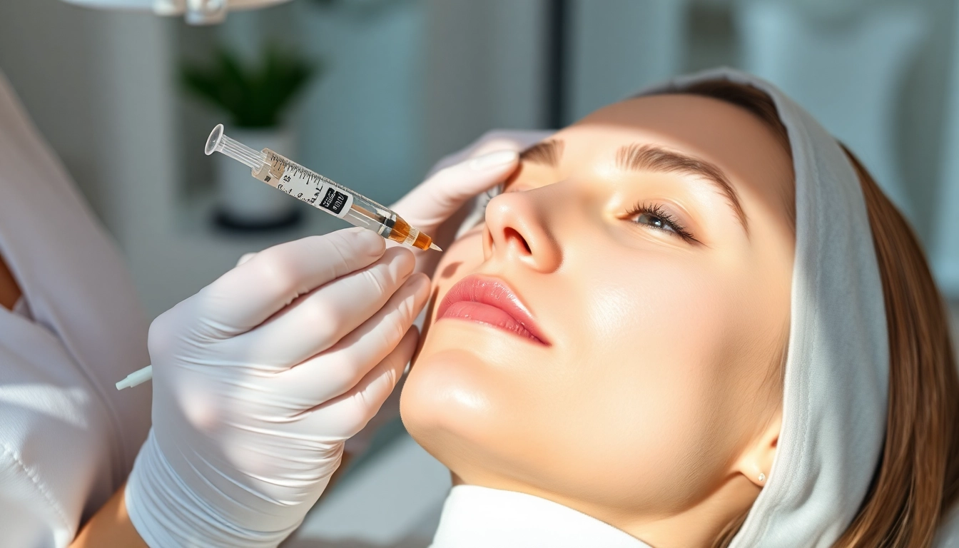 Jawline sculpting treatment being administered by a beauty therapist.