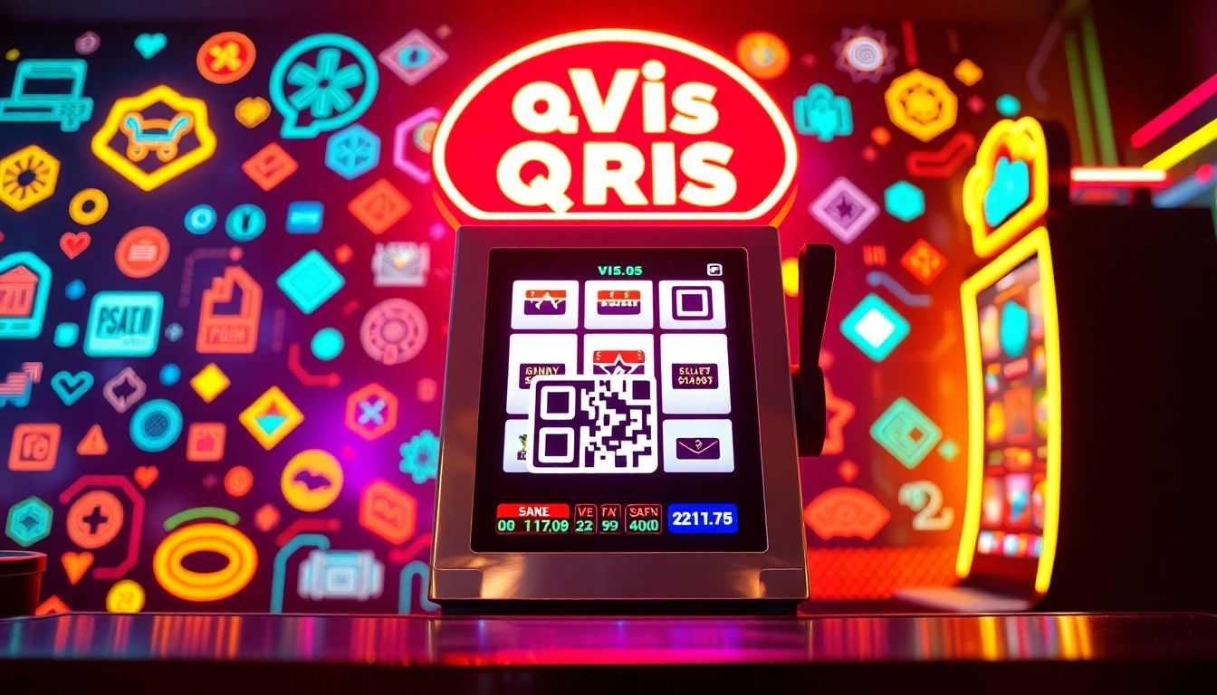 Slot QRIS payment integration pada mesin slot modern dengan suasana gaming energetik.