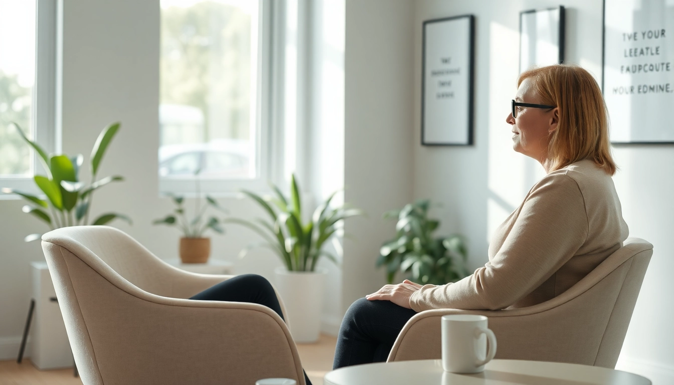 Engaged psychologist attentively listening to a client in a calm consultation setting.