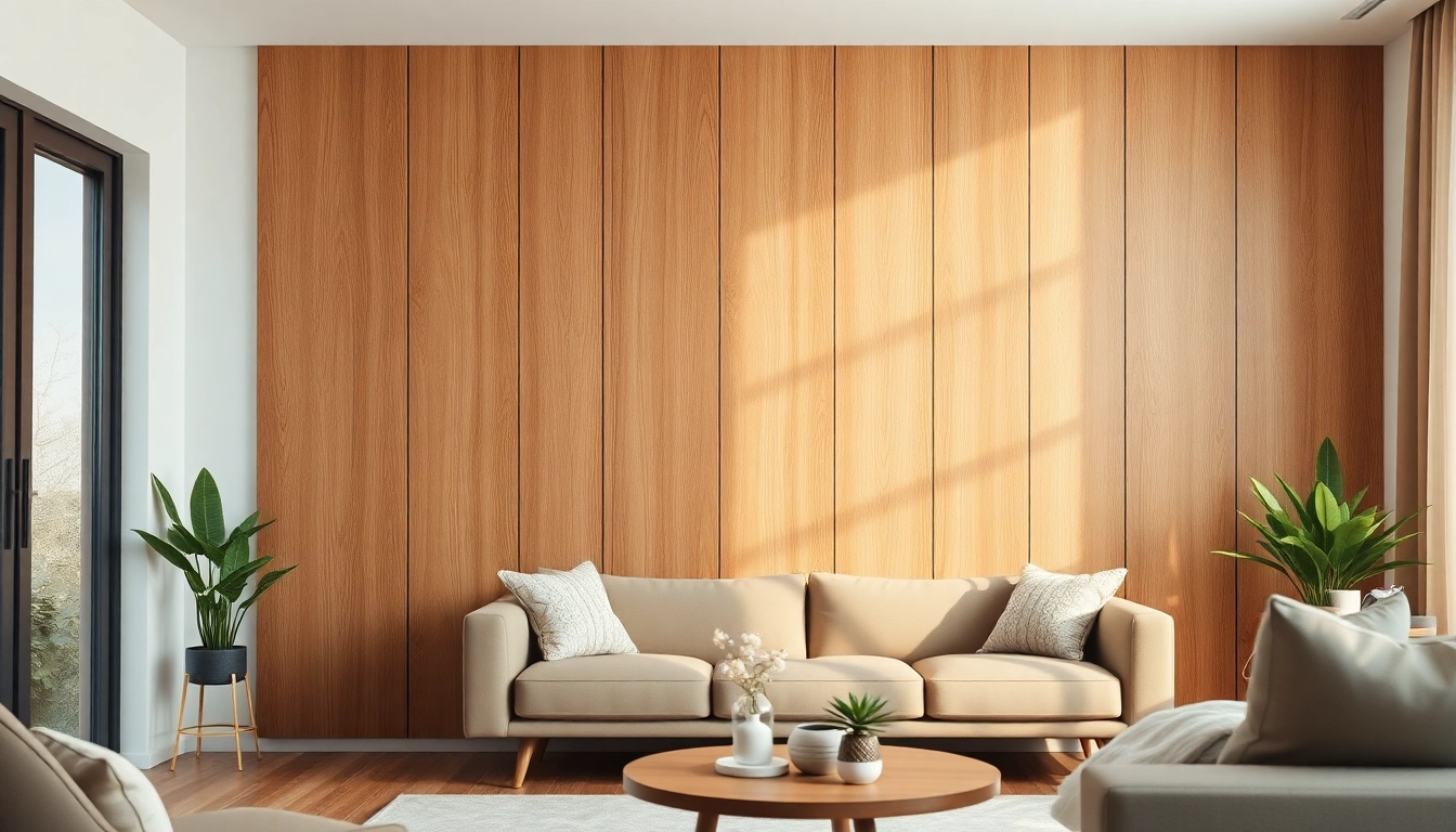 Admiring tambour wood wall panel showcasing its smooth texture in a stylish living room.