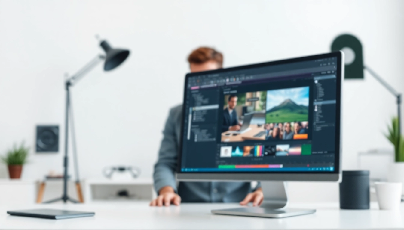 Engaging professionals using photo cutout service for high-quality image editing in a bright studio.