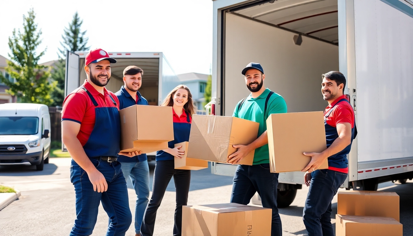 Movers Calgary team packing and loading boxes into a truck, showcasing professionalism and teamwork.
